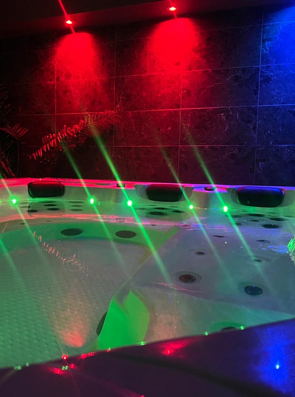 Upplyst bubbelpool